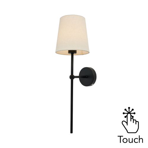 Tamsin Rechargeable Shaded Wall Light, Black