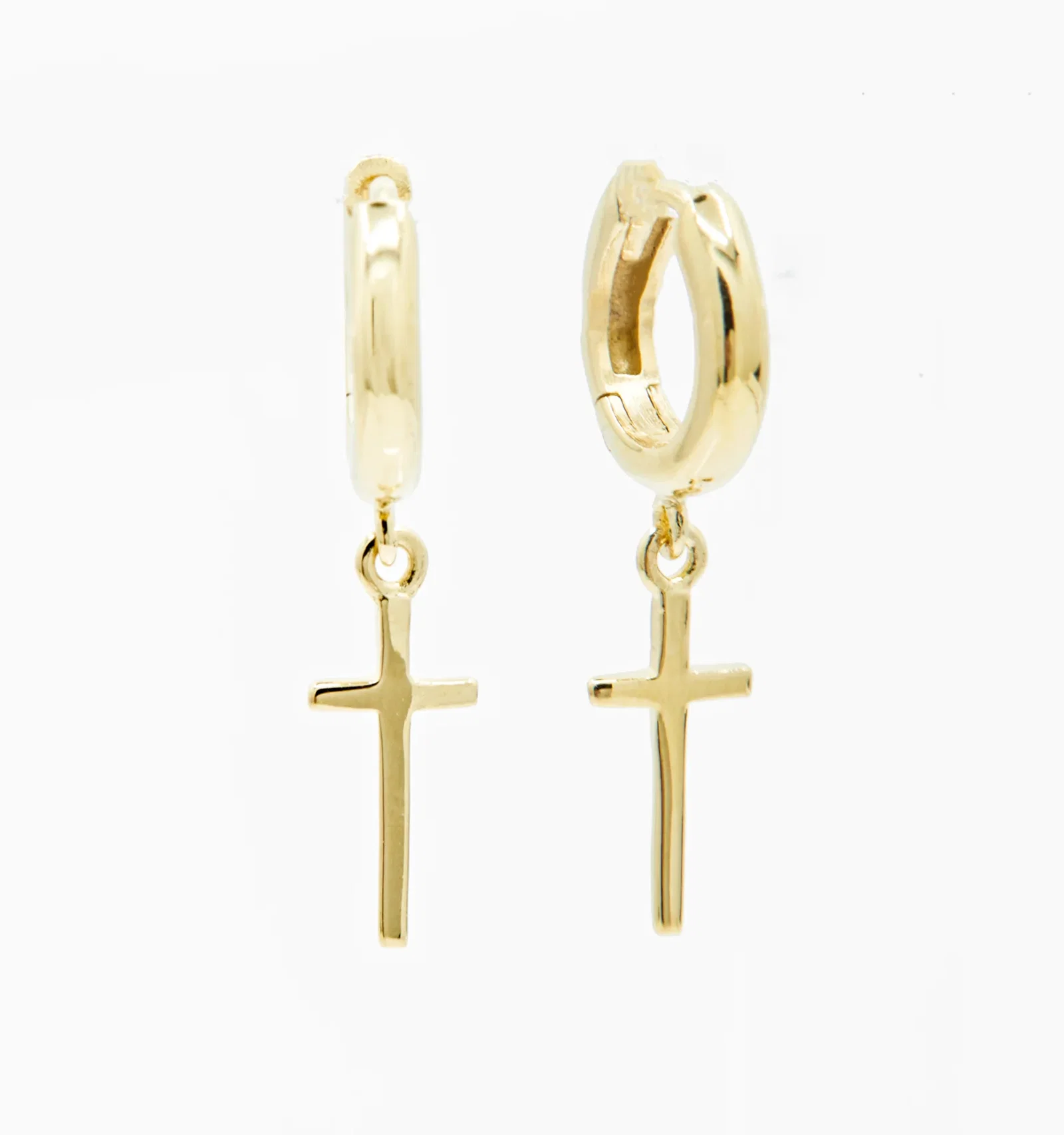 Image of Cross Huggie Earrings