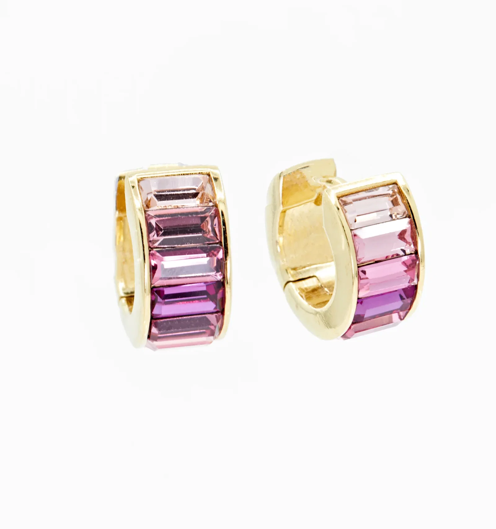 Image of Pink Ombre Huggie Earrings