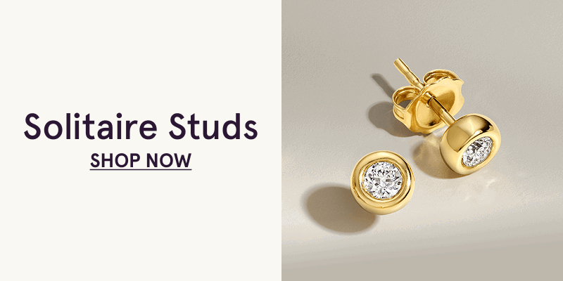 Diamond solitaire stud earrings in gold settings. Solitaire studs. Click here to shop now