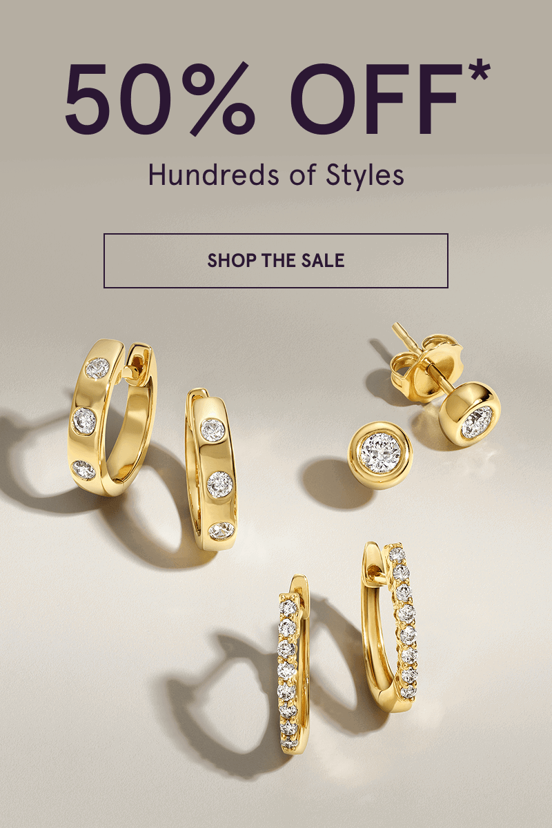 Gold-set huggies, hoops & studs with embedded diamonds. 50% OFF 100s of Styles. Click here to shop the sale