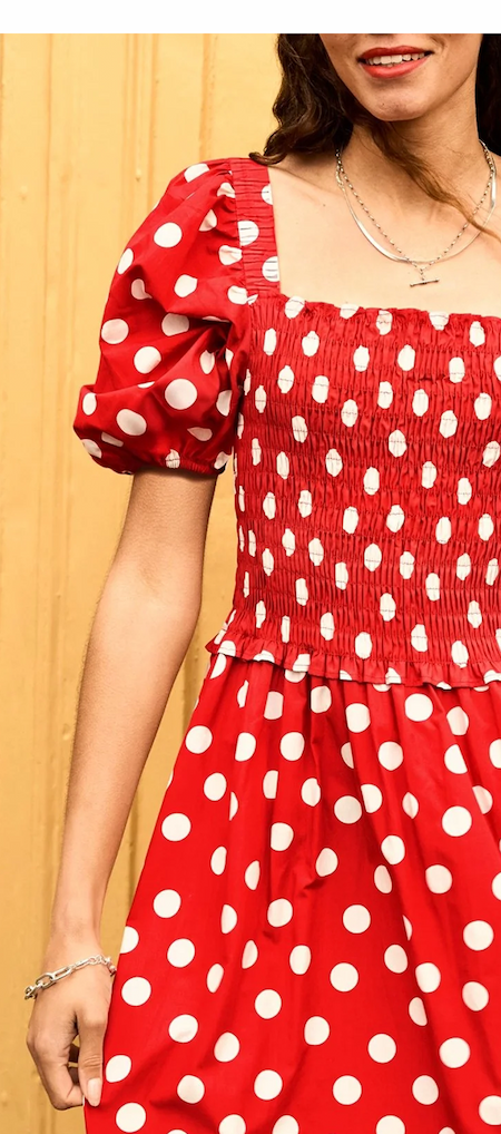 Alicia Organic Cotton Smock Midi Dress
