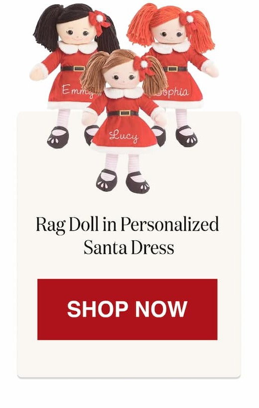 Rag Doll in Personalized Santa Dress [Click here to Shop Now]