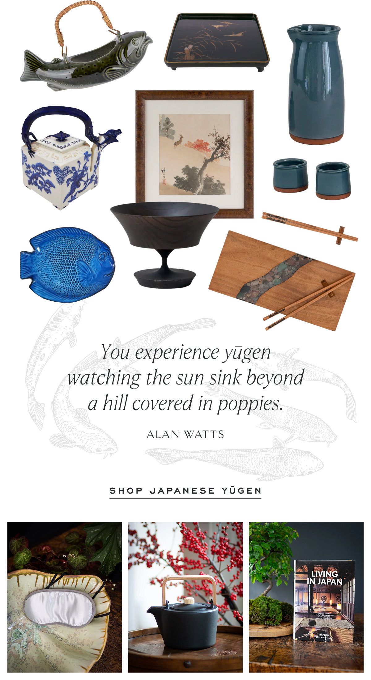 You experience yugen watching the sun sink beyond a hill covered in poppies. Alan Watts Shop Japanese Yūgen