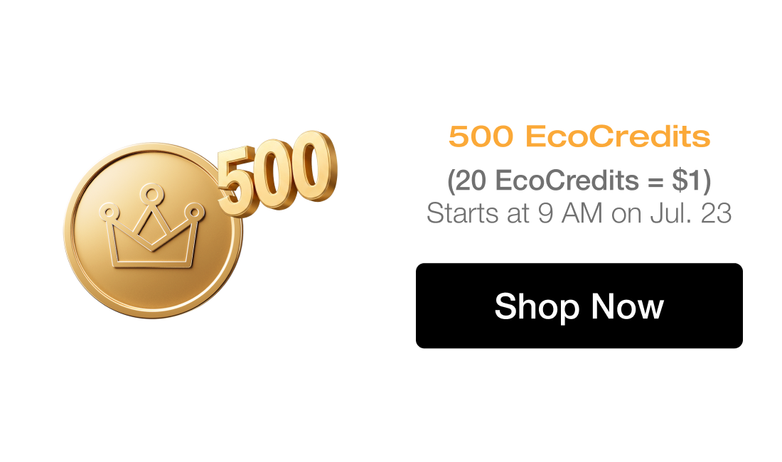 500 EcoCredits (20 EcoCredits = $1) $1 [Shop Now]