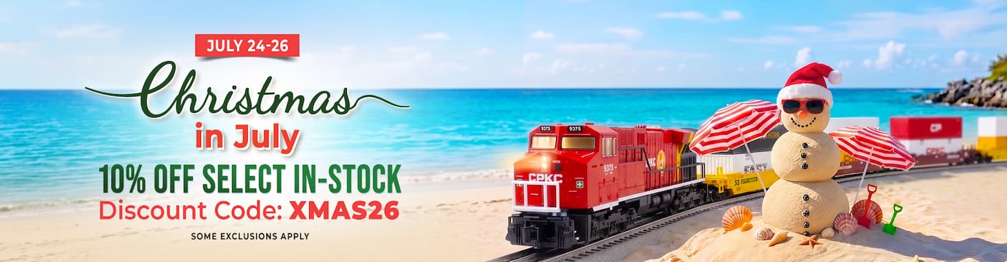 Model railroad on the beach