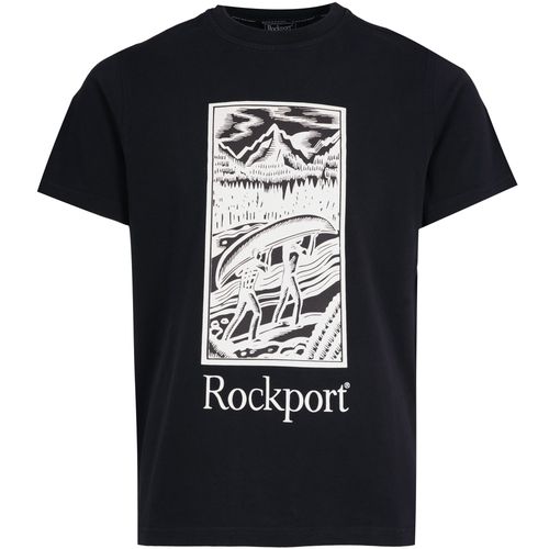 Rockport Archive Hampshire Block Print Logo Crew Neck T-Shirt  - Navy
