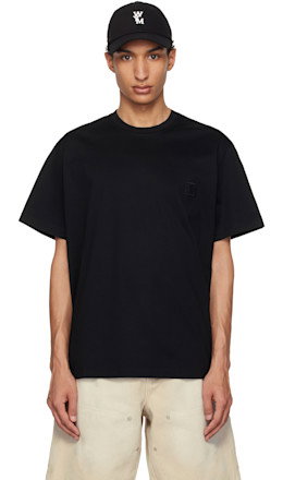 Black Cotton Back Logo T-shirt - WOOYOUNGMI