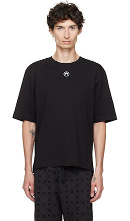 Black Moon Logo Jersey Loose Fit T-shirt - Marine Serre