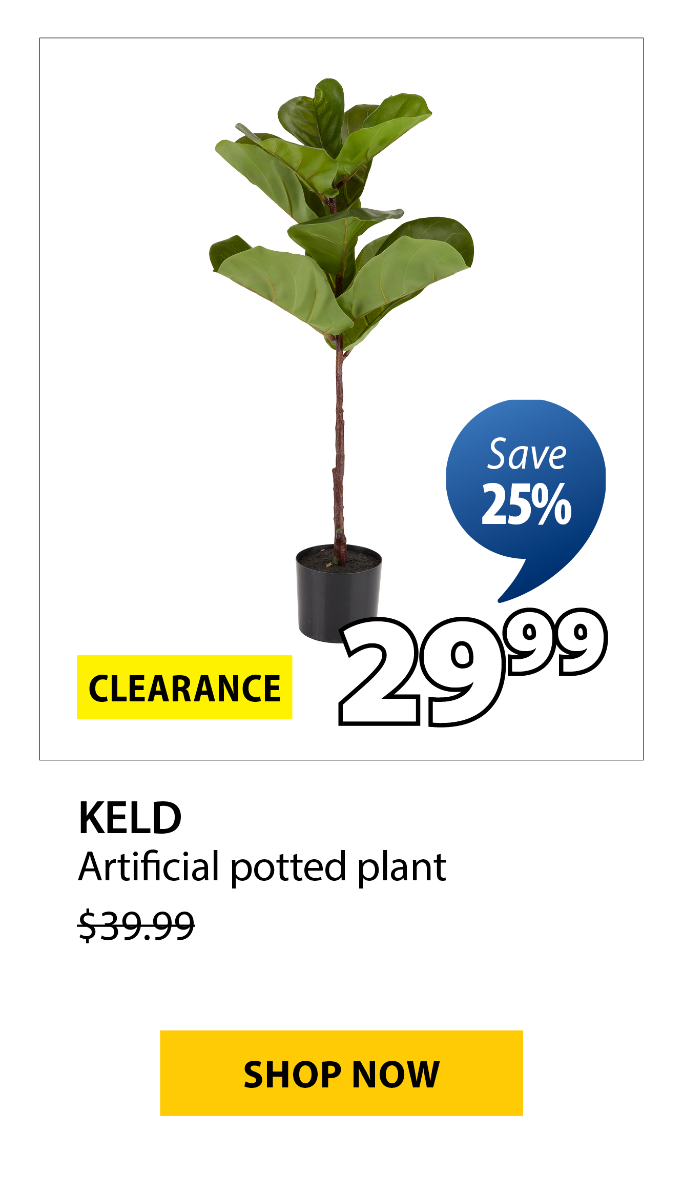 KELD Artificial potted plant | Save 25%