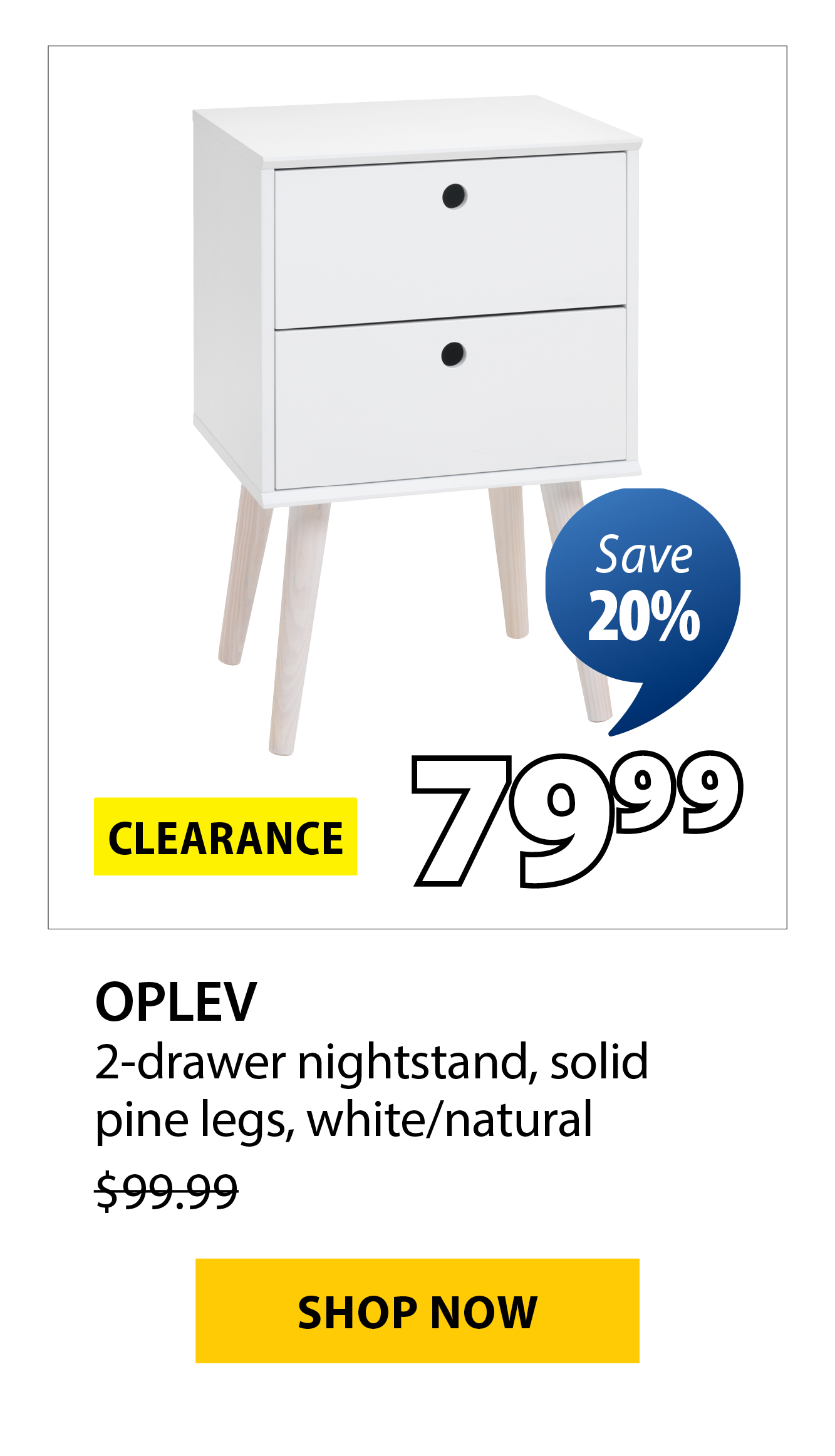 OPLEV 2-drawer nightstand | Save 20%