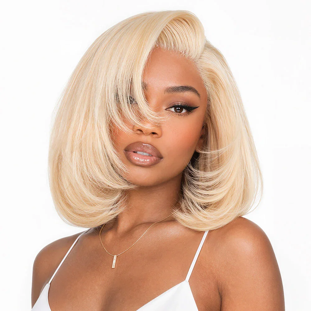 Megalook 6x5 Invisible Knots & 13x4 Lace Frontal 613 Blonde Straight Wigs Realistic Hairline - 6x5 / 150% / 12