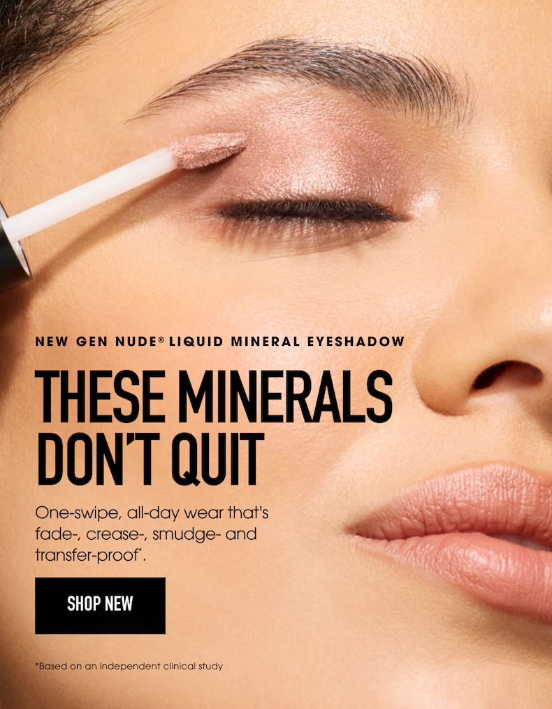 Model applying Gen Nude Liquid Mineral Eyeshadow