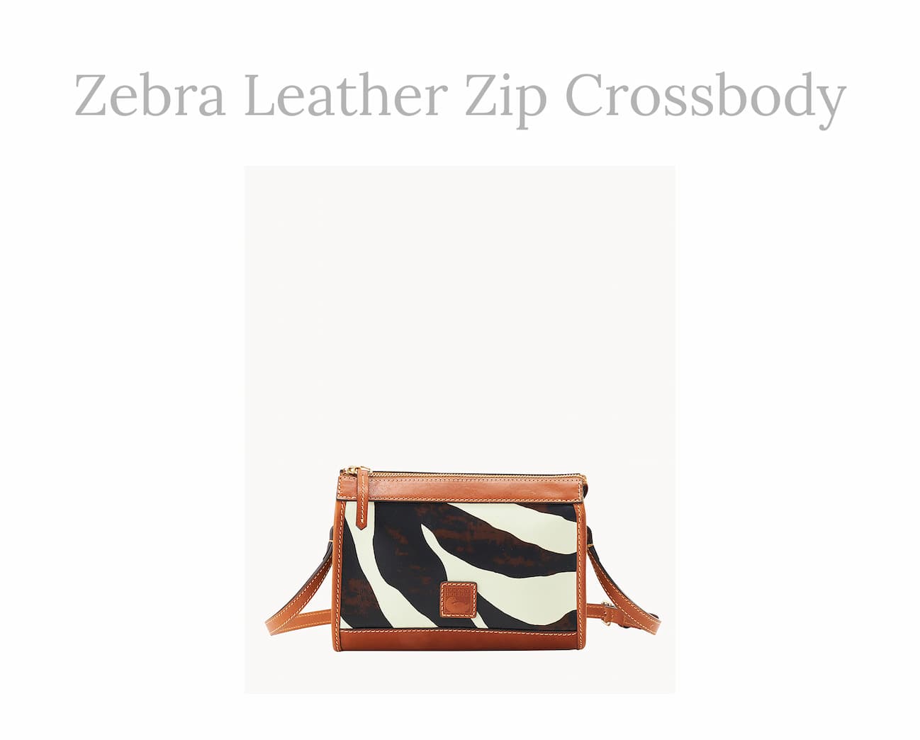 Zebra Leather Zip Crossbody