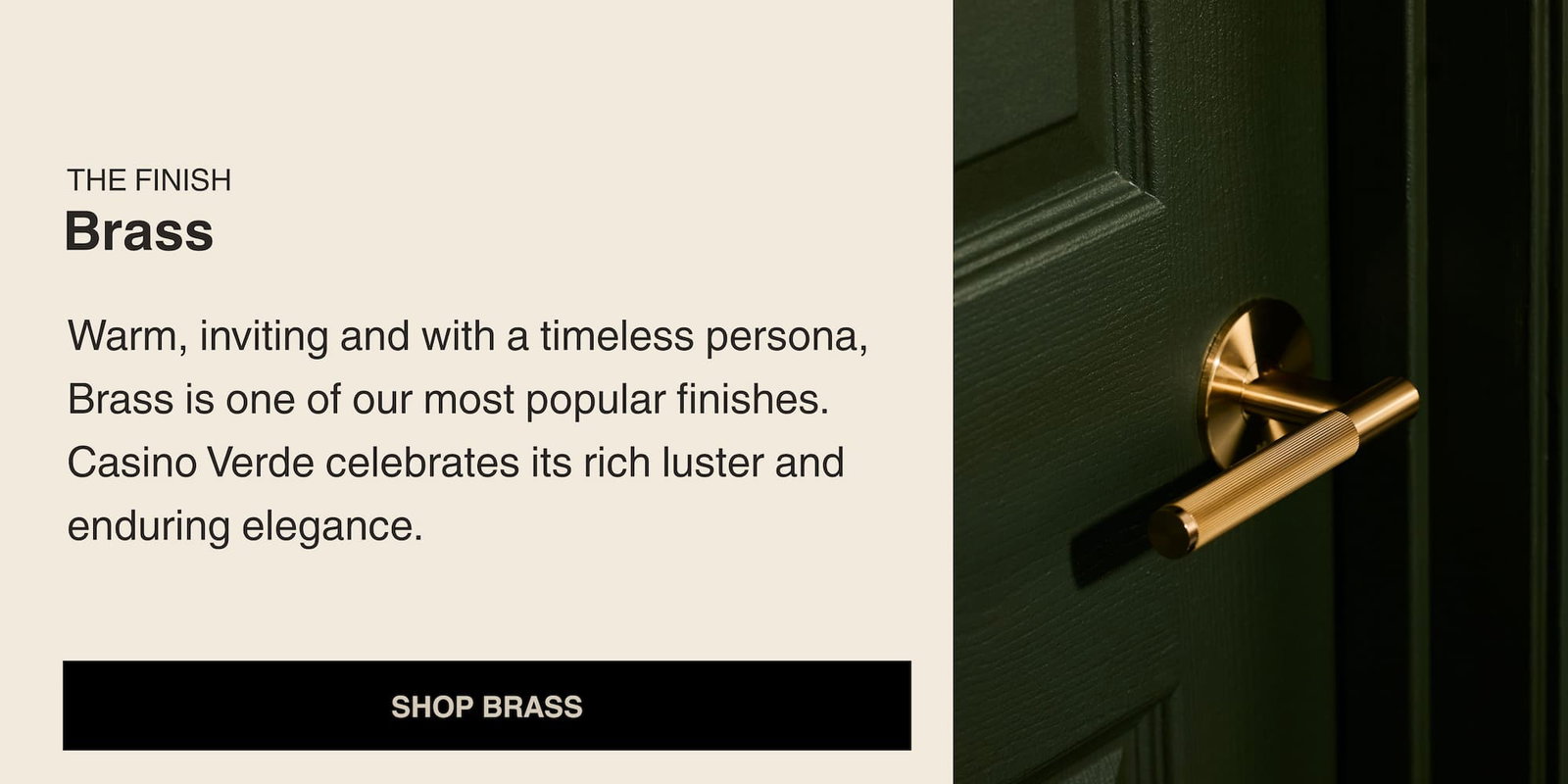 brass door handle on a green door