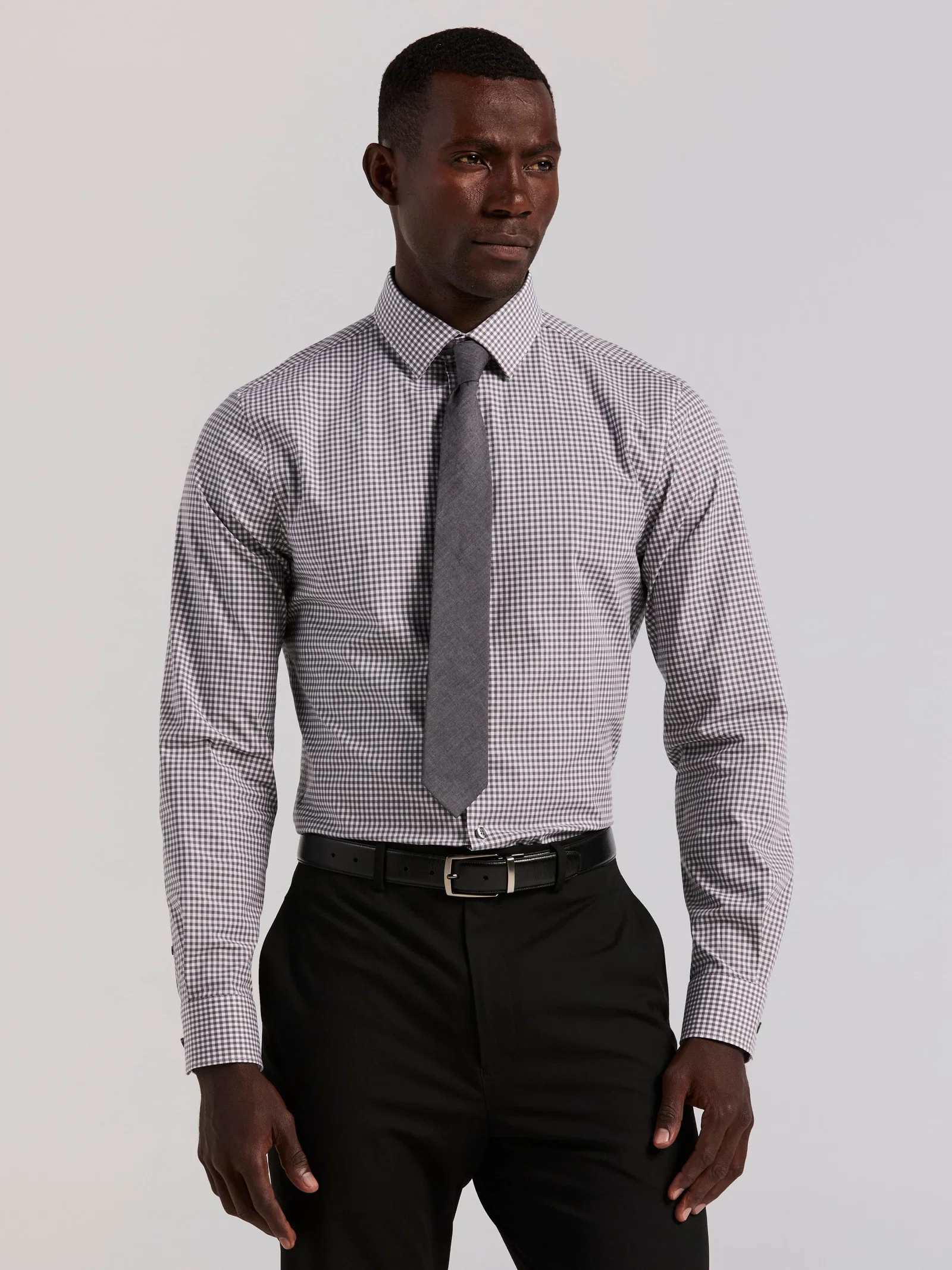 Slim Fit Gingham Cotton Dress Shirt Slim Fit Gingham Cotton Dress Shirt