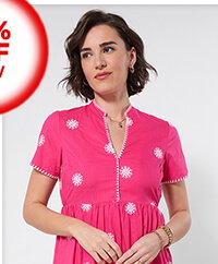 Beautiful And Bright Embroidered Tunic Dress - 60% Off Now £20