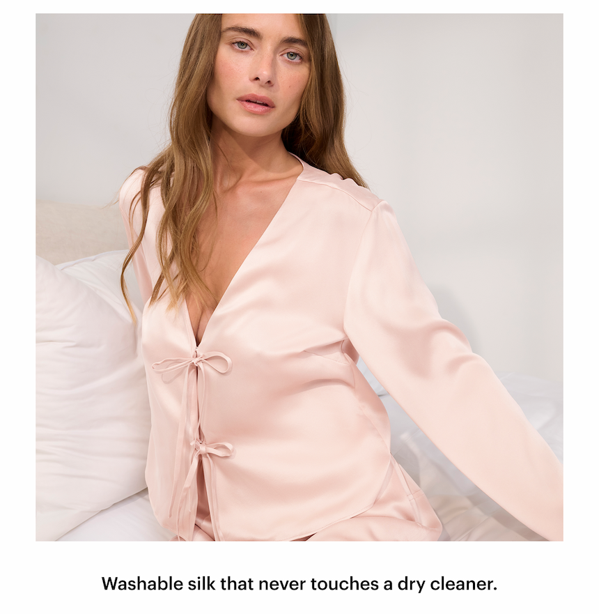 pink bow front top with long sleeves 