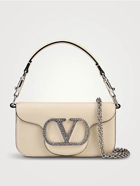 Small Locò Crystal-Embellished Leather Shoulder Bag