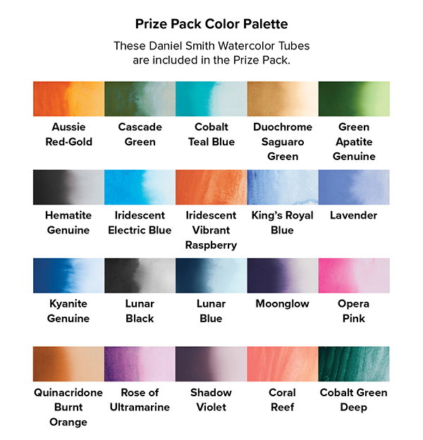 Prize Pack Color Palette from Daniel Smith