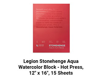 Legion Stonehenge Aqua Watercolor Block - Hot Press, 12" x 16", 15 Sheets