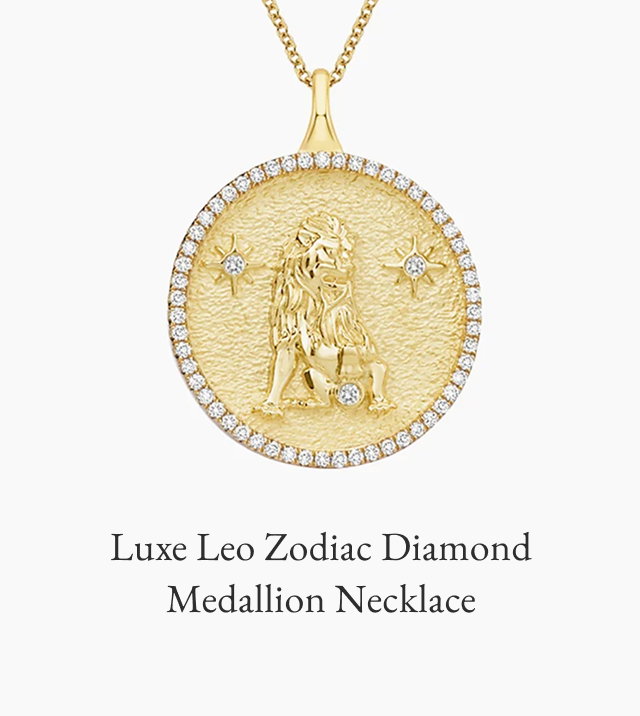 Luxe Leo Zodiac Diamond Medallion Necklace