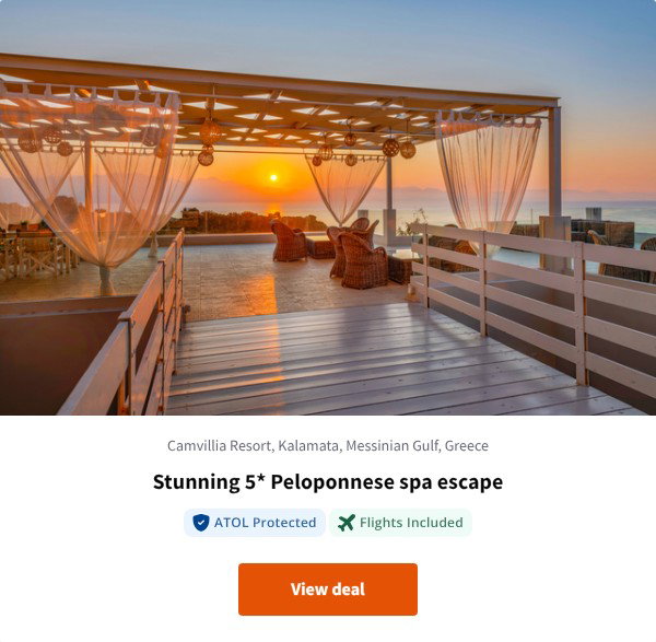Stunning 5* Peloponnese spa escape