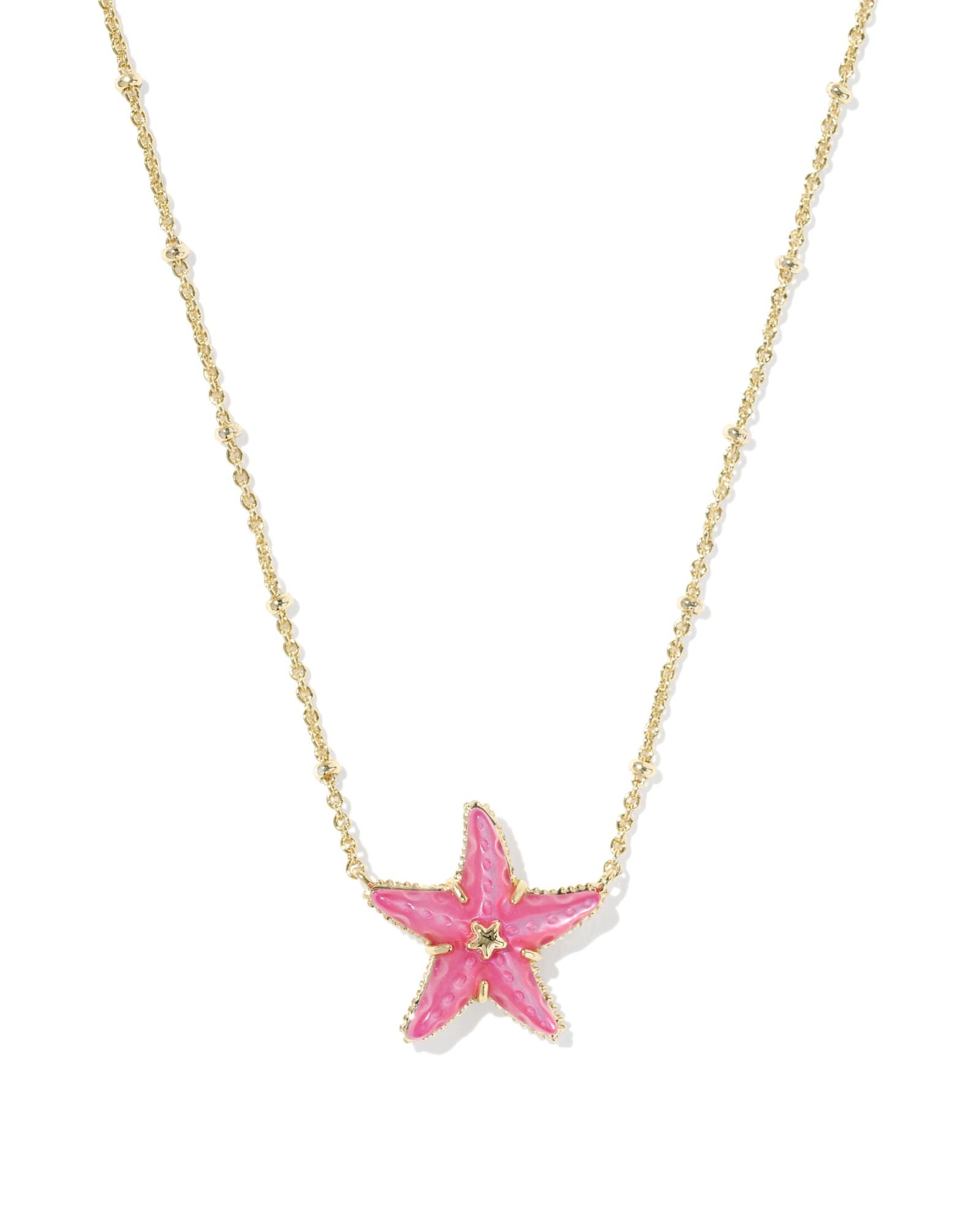 Image of Kendra Scott Parker Starfish Gold Short Pendant Necklace | Mother Of Pearl