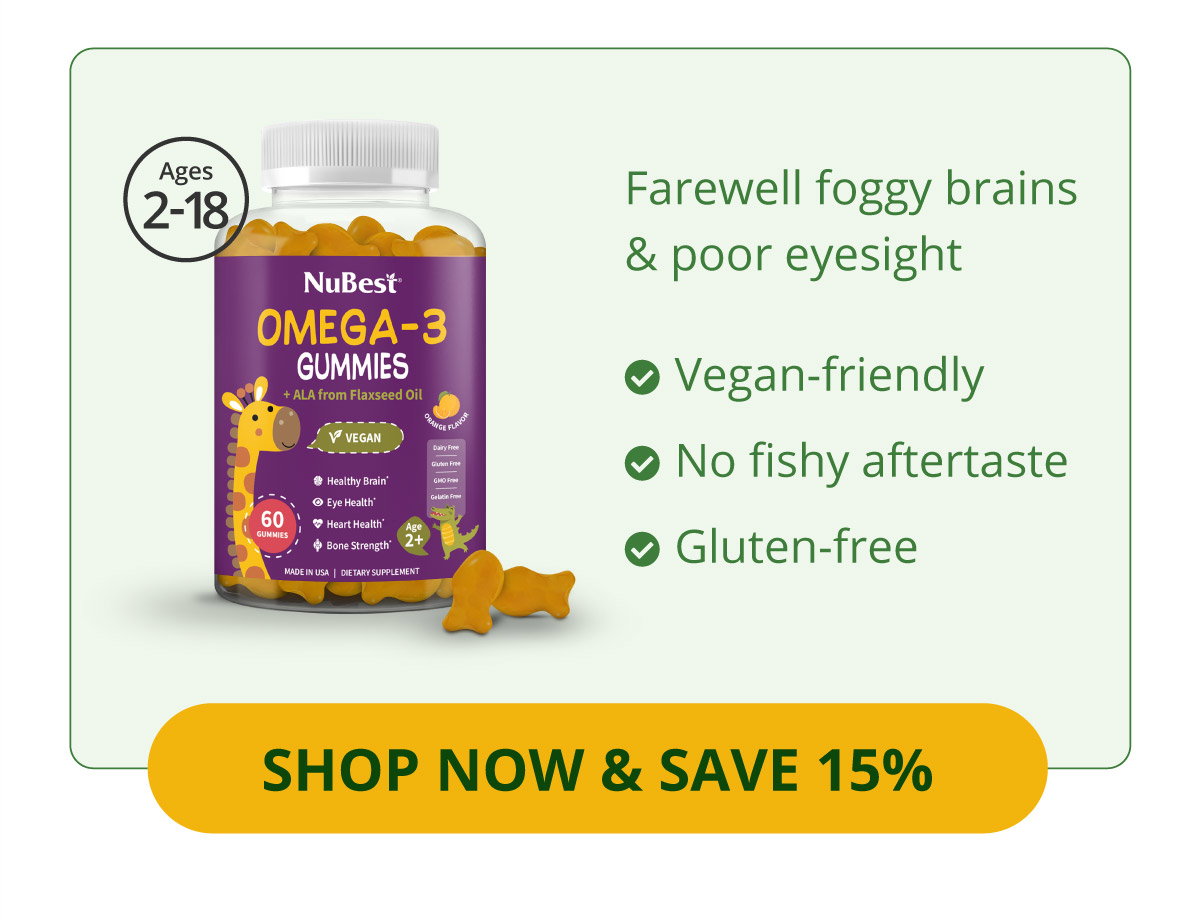 NuBest Omega-3 Gummies. Shop now & save 15%