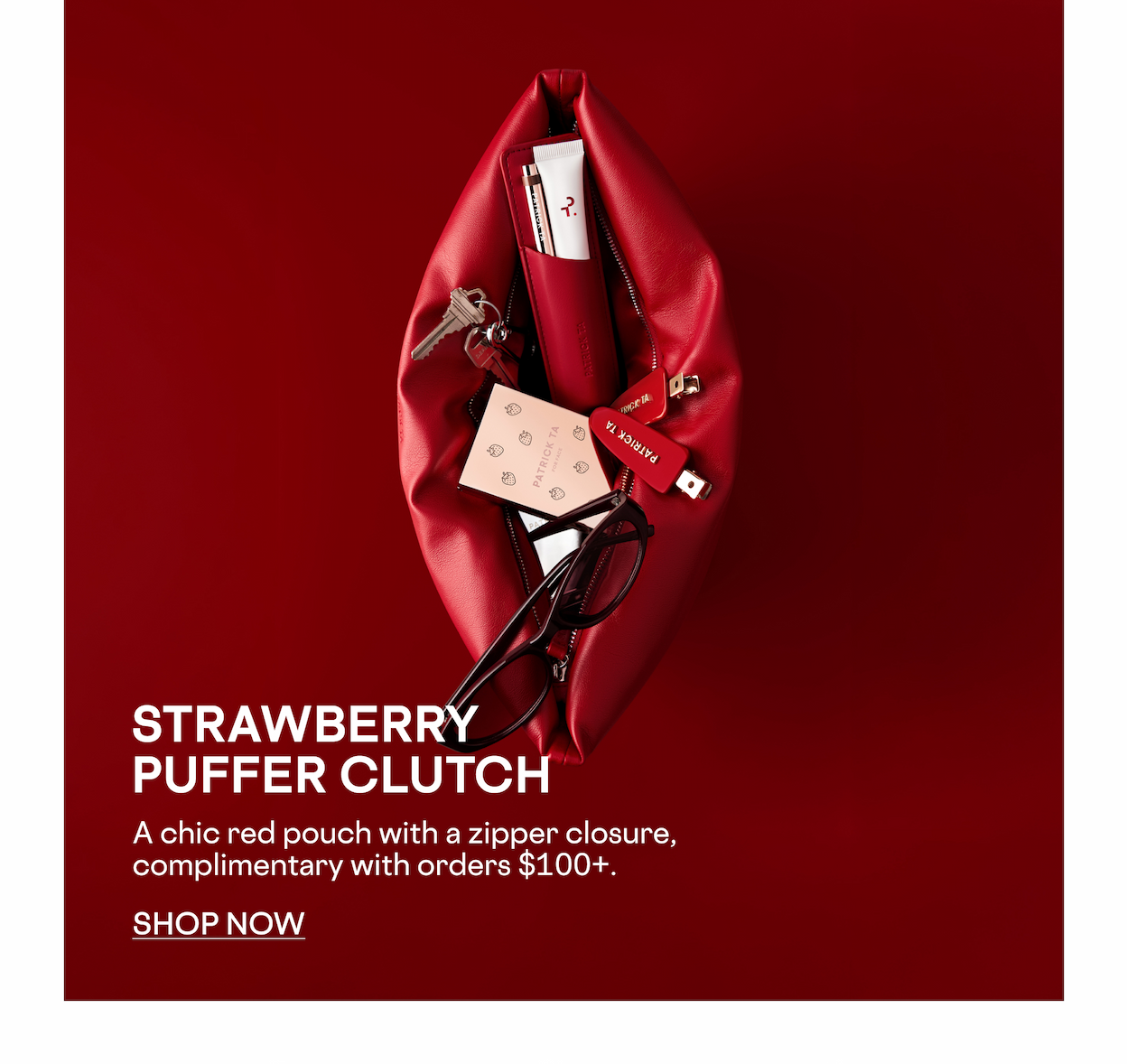 STRAWBERRY PUFFER CLUTCH