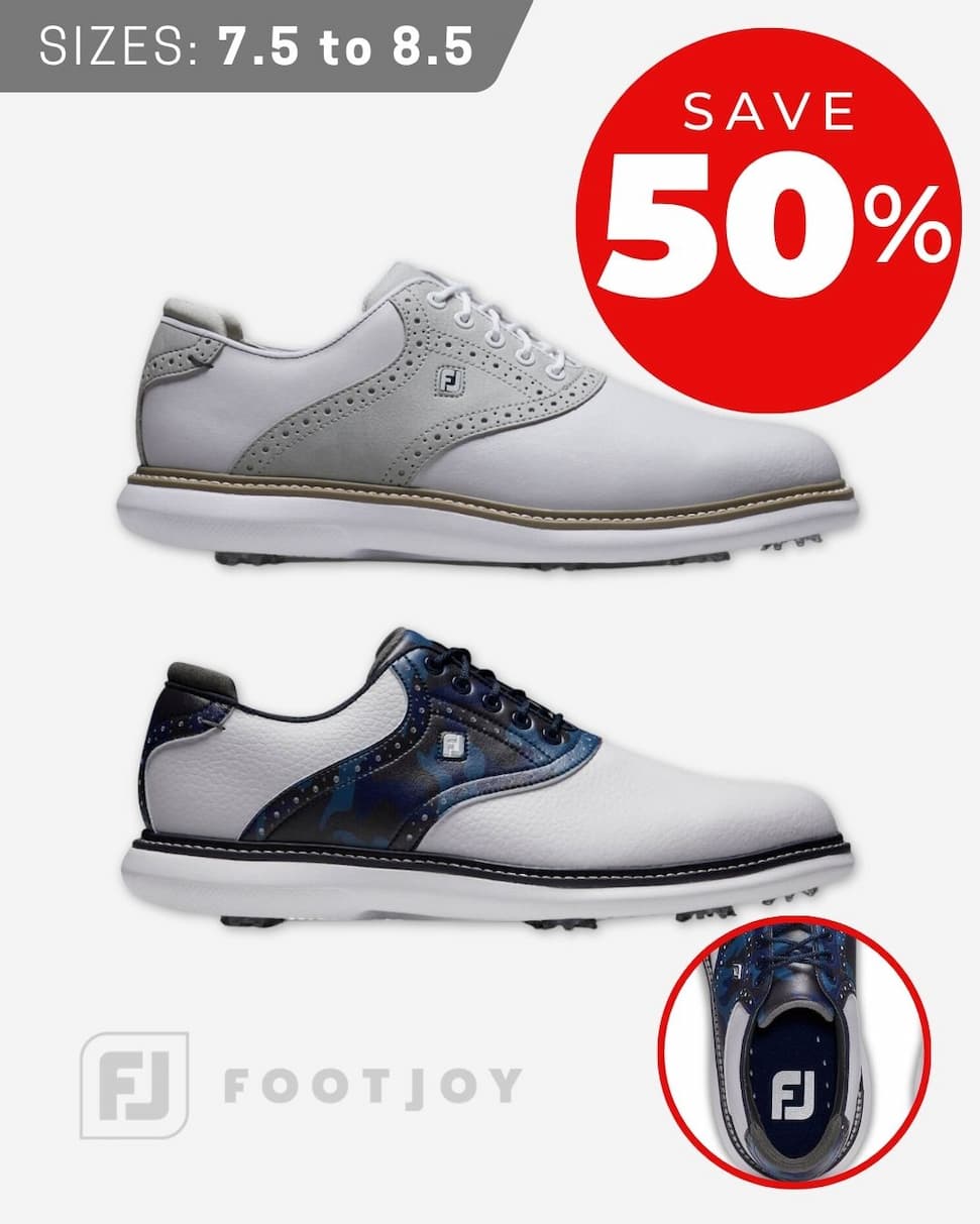 Footjoy Mens FJ Traditions Waterproof Full Grain Leather Spiked Golf Shoes
