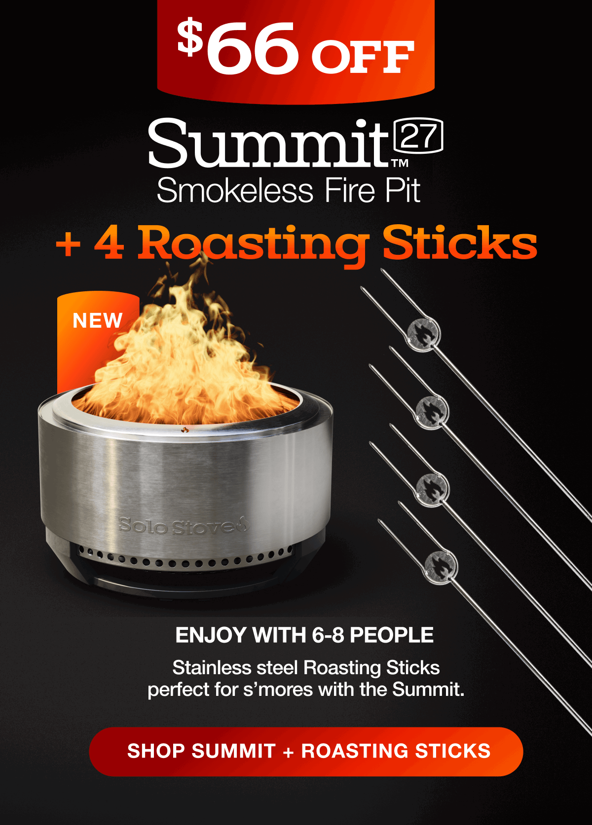 Summit 27 Fire Pit + Roasting Sticks Bundle