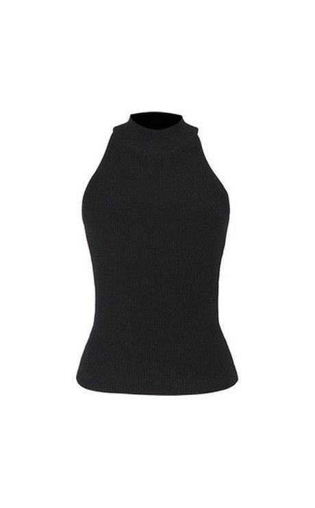 Mock Neck Top — Black