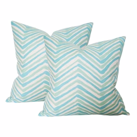Zig Zag Aqua Light Turquoise - Set of 2