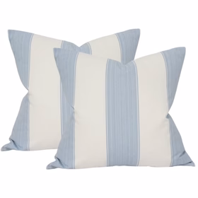 Wide Stripe French Blue - Set of 2