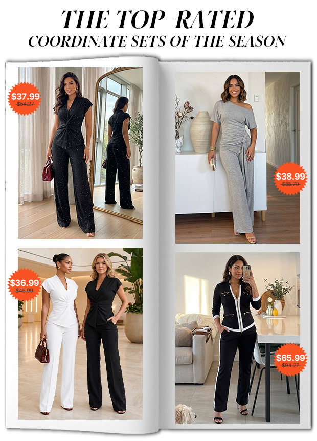The top-rated coordinate sets of the season