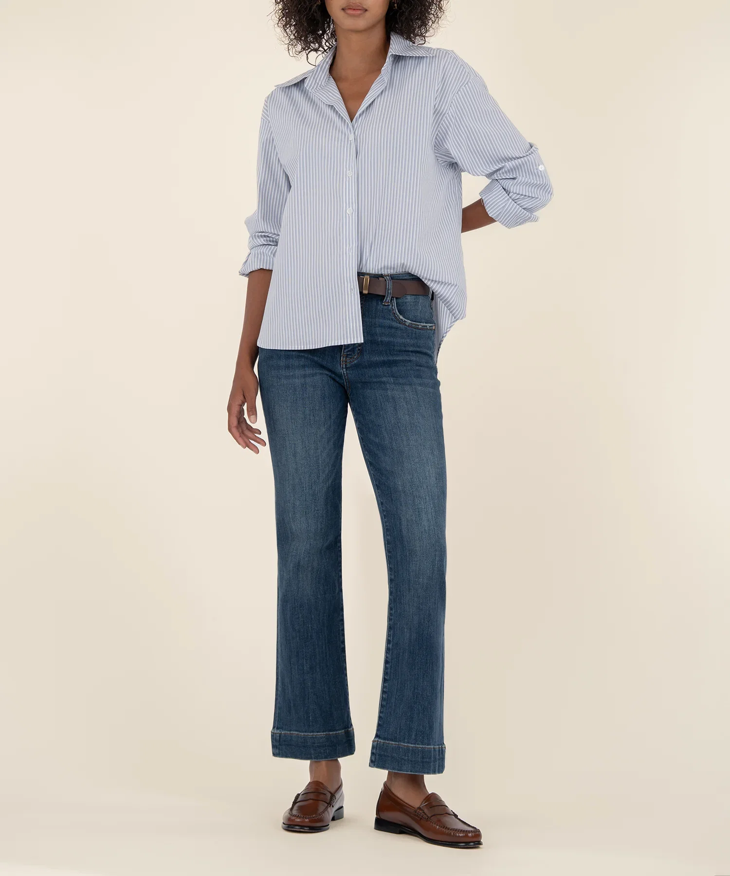 Image of Kelsey High Rise Ankle Flare, Petite in Vibrant Wash