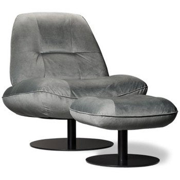 Portento Accent Swivel Chair & Ottoman - Luxuriously Soft Fabric - Contemporary Tufting - Enhanced Comfort