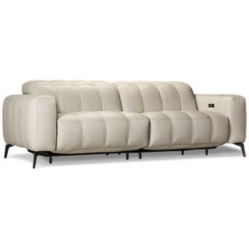 Portento Dual Power Sofa Recliner - Top-Grain Italian Leather - USB Charging - Contemporary Tufting