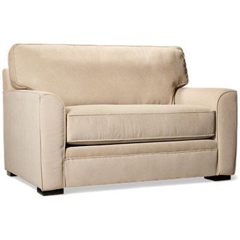 Luna Twin Sleeper Chair - Easy Care Fabric - Flared Arms - Fold-Out Memory Foam Mattress