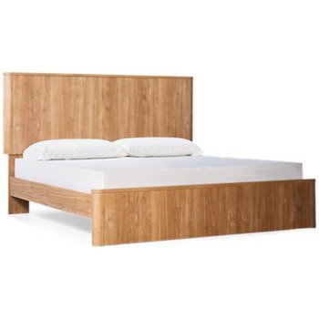 Gramburg King Platform Bed - Warm Walnut Finish - Curved Sides - Transitional