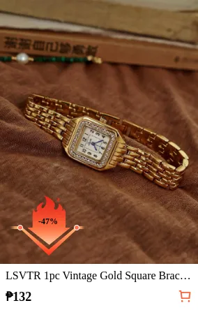 LSVTR 1pc Vintage Gold Square...