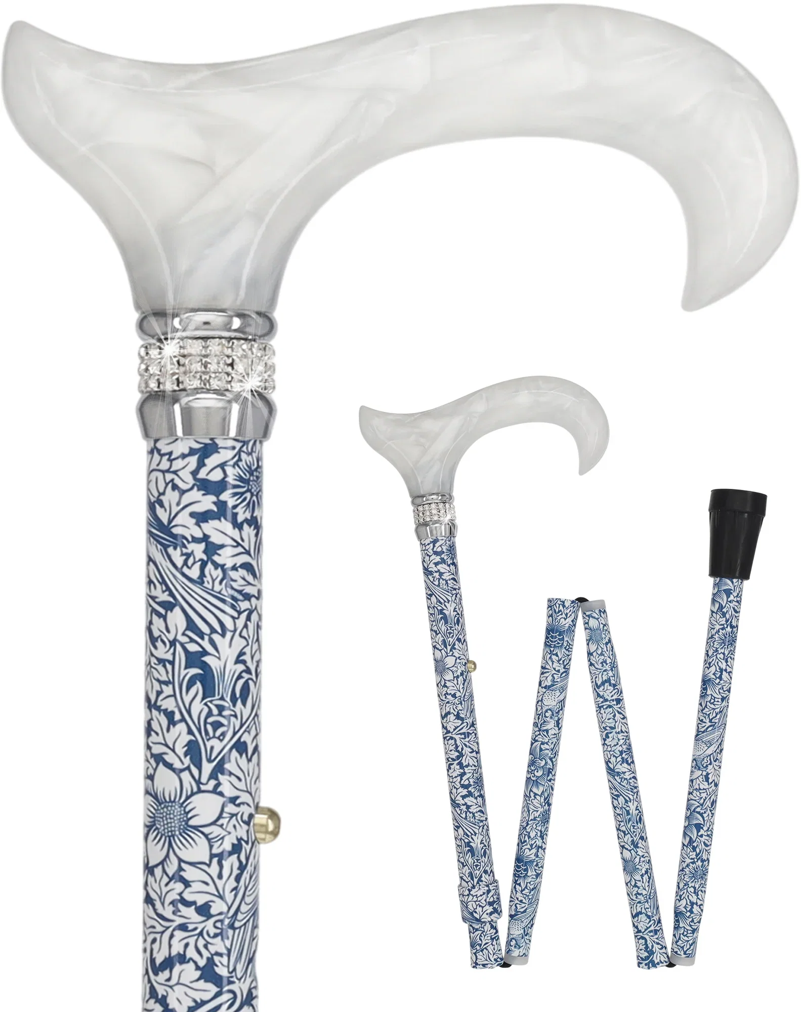 Image of Songbird Harmony Rhinestone Pattern Orthopedic Derby Cane