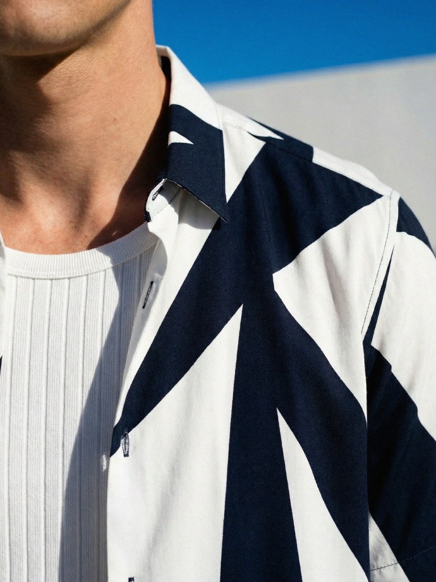 Abstract TENCEL™ Sail Print Cotton Shirt Abstract TENCEL™ Sail Print Cotton Shirt