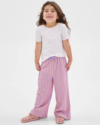 Crinkle wide leg pants