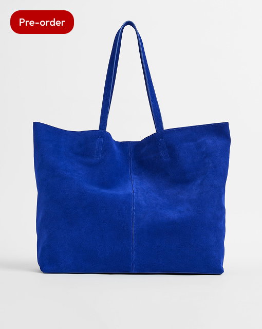 Premium suede leather essential tote