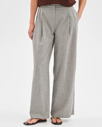 Preview double pleat wide leg pants