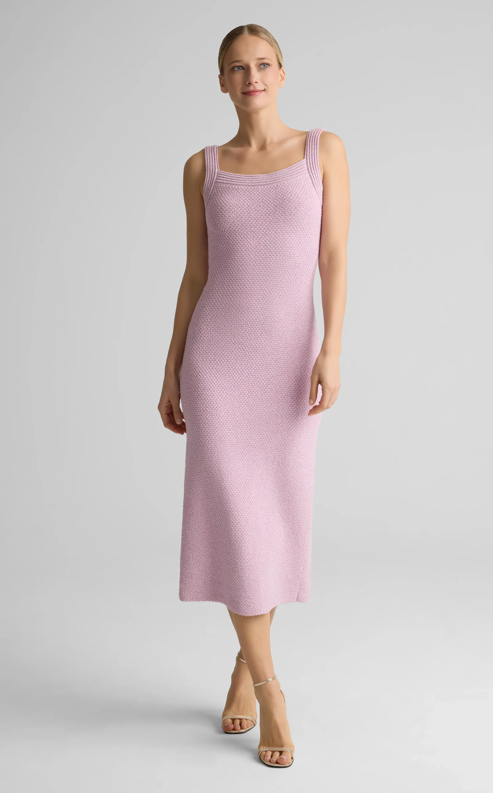 Image of Juliette Dress In Metallic Mouliné Knit