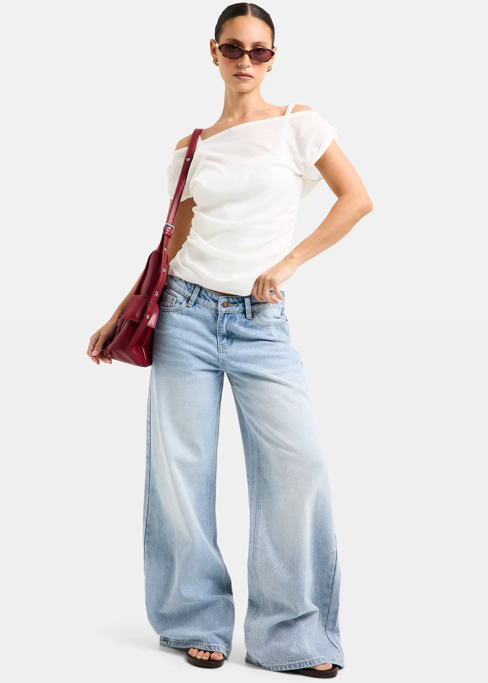 Image of Cindy Low Wide Denim Jeans