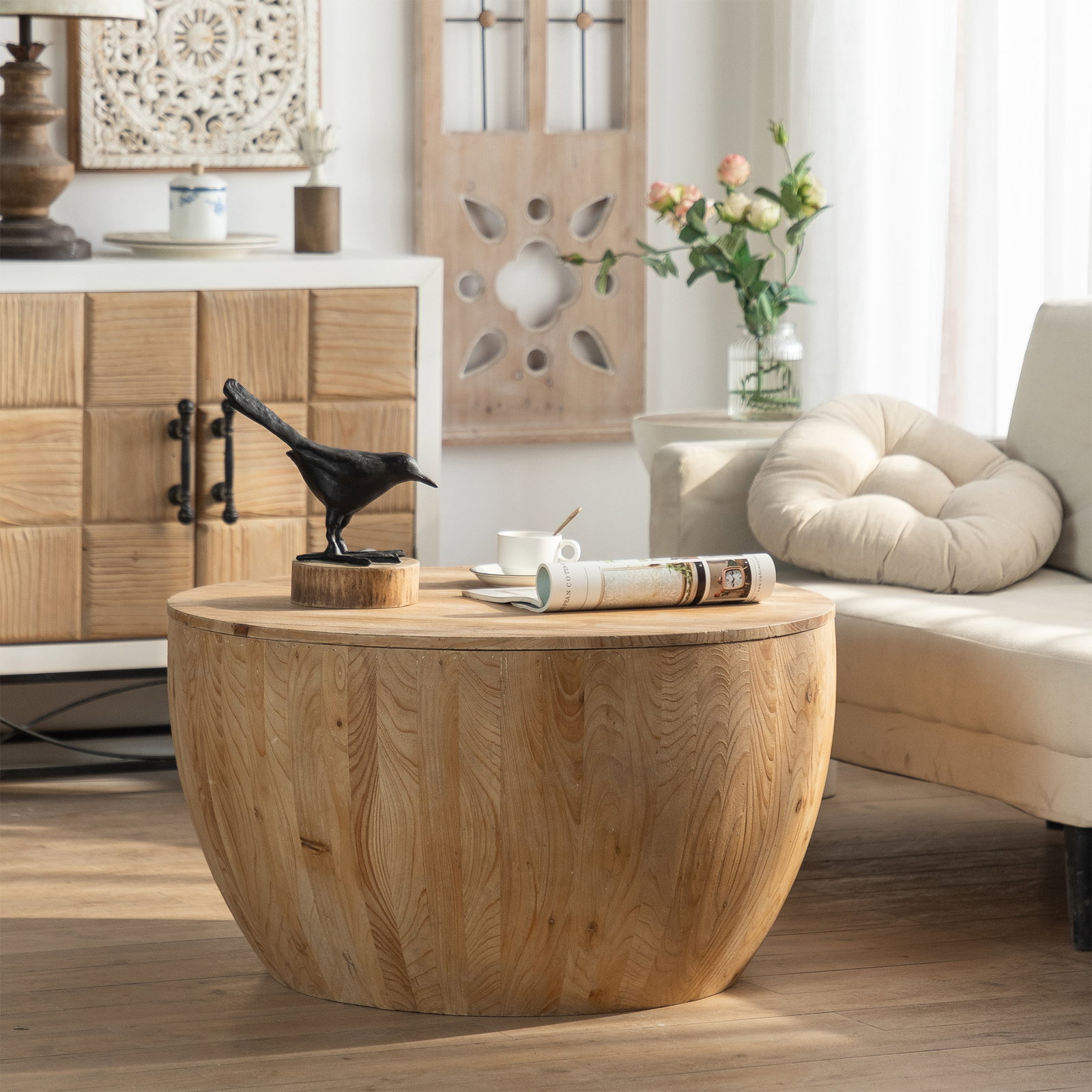 Image of Bucket Shaped Drum Coffee Table